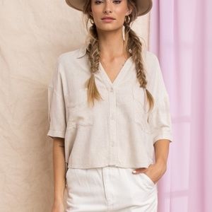 Oversized Split Neck Shirt